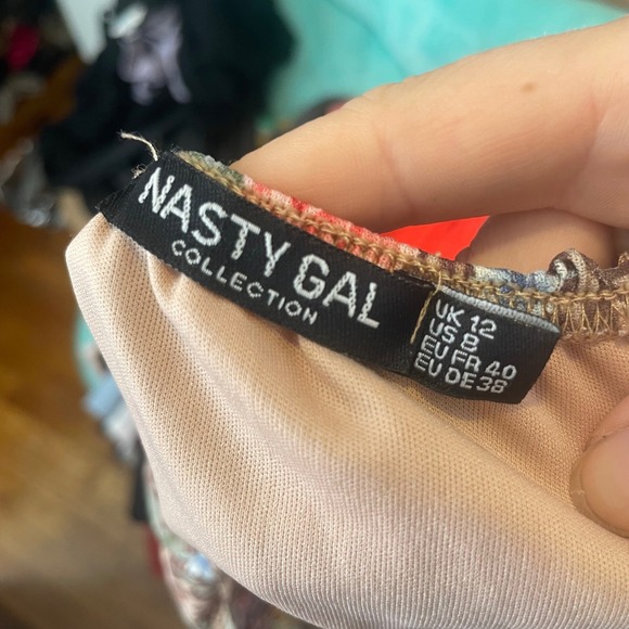 Nasty Gal Womens Floral Boho Chic Ruched Summer Casual Cami Tank Top Pink Size 8 - Picture 5 of 6